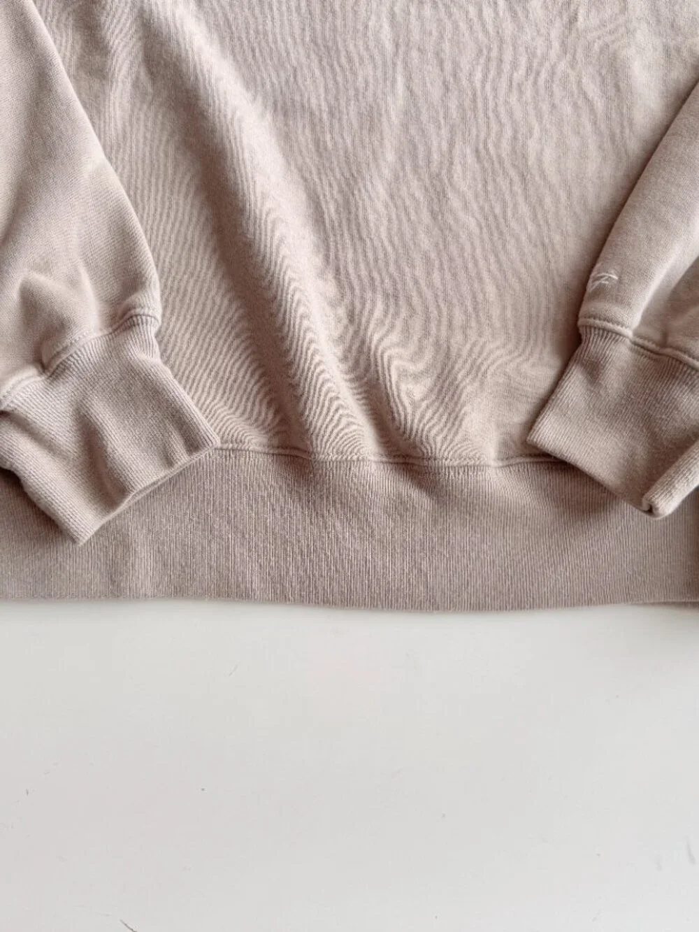 ABERCROMBIE & FITCH Taupe Cotton Fleece Embroidered Crew Sweatshirt, Size XS - Picture 10 of 14